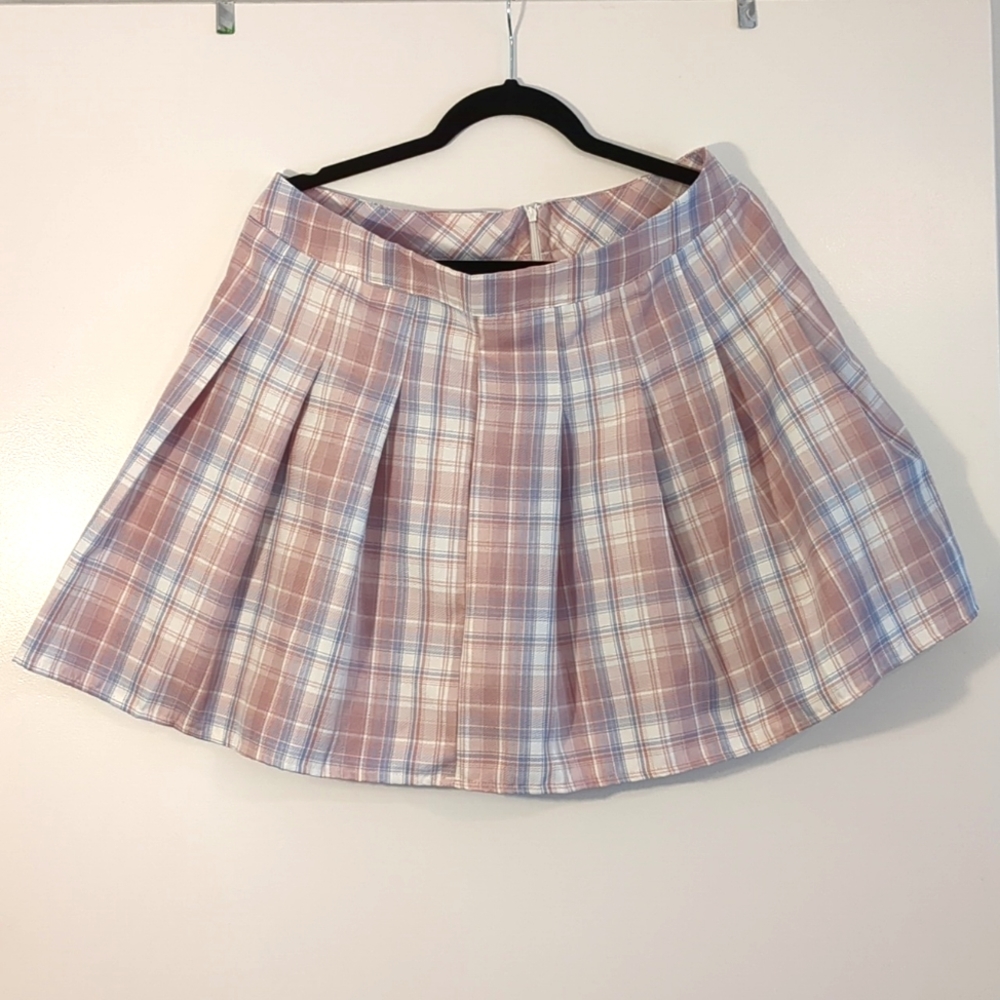 Kawaii Plaid Pleated Skirt